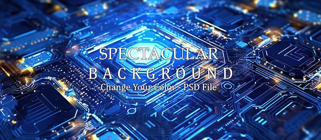 Gratis PSD blå kretskort närbild