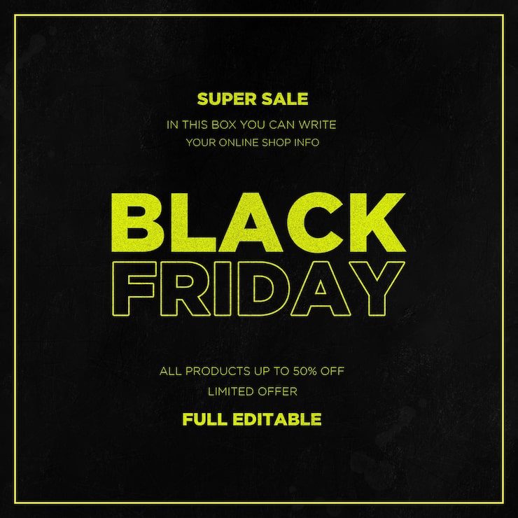 Gratis PSD black friday moderne udsalg med tekstur baggrund og rammetekst
