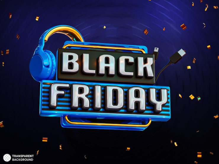 Gratis PSD black friday salg banner 3d-gjengivelse illustrasjon