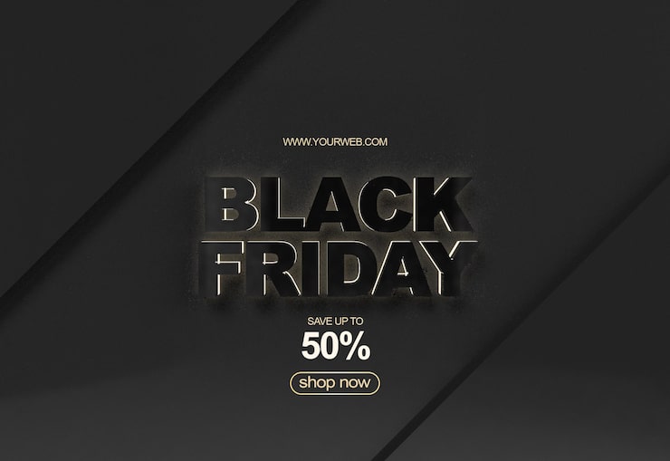 Gratis PSD black friday salgsskabelon 3d