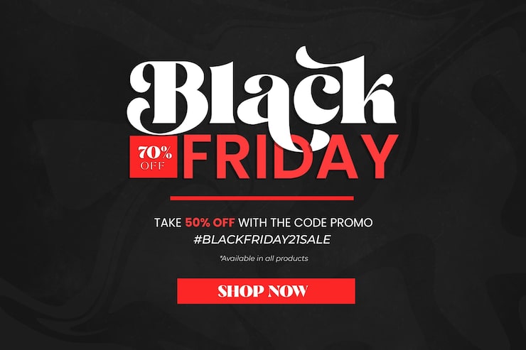 Gratis PSD black friday super udsalg med fantastisk black friday tekst
