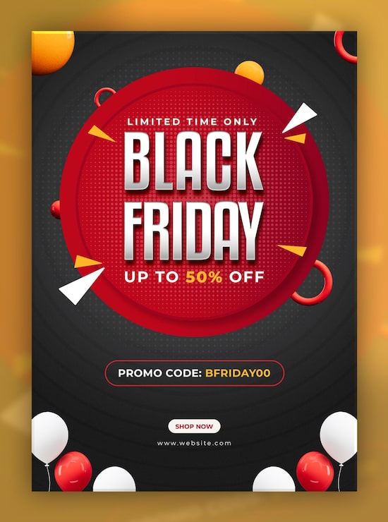 Gratis PSD black friday udsalg flyer designskabelon