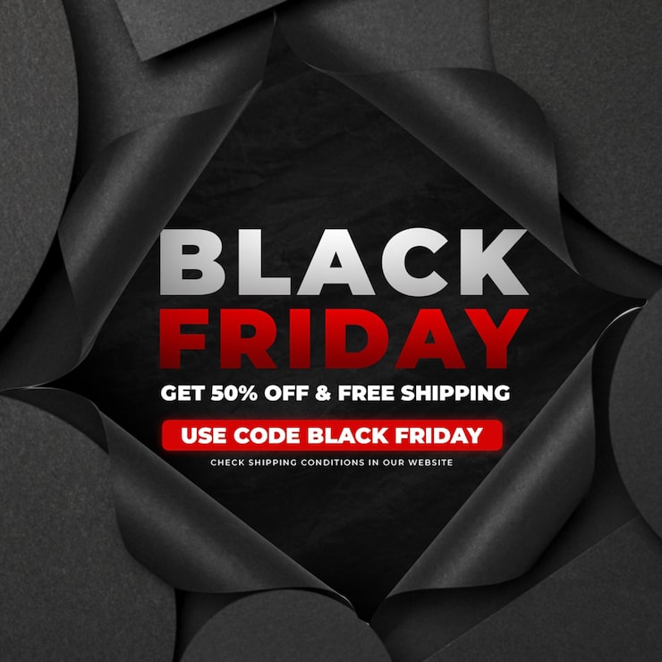 Gratis PSD black friday udsalg opslag til sociale medier