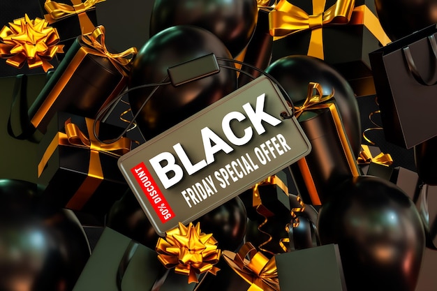 Gratis PSD black friday-udsalgsbanner med redigerbar tekst