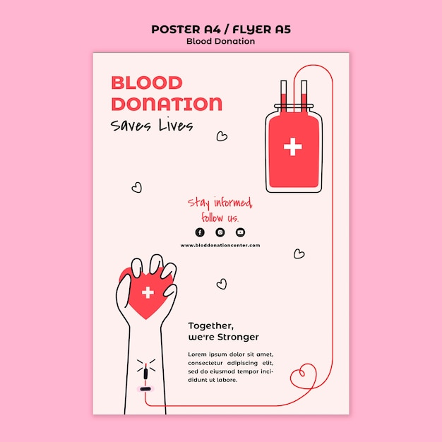 Gratis PSD bloddonasjon poster mal