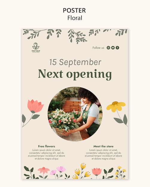Gratis PSD blomstermaldesign