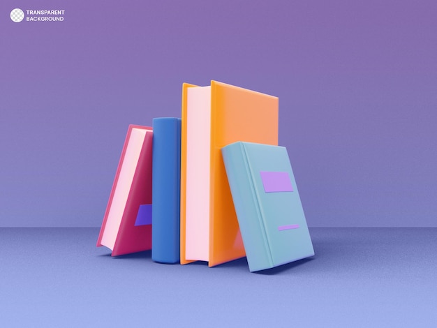 Gratis PSD bøker stack ikon isolert 3d render illustrasjon