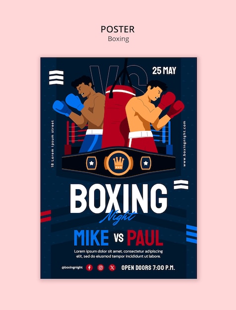 Gratis PSD boksing mal design