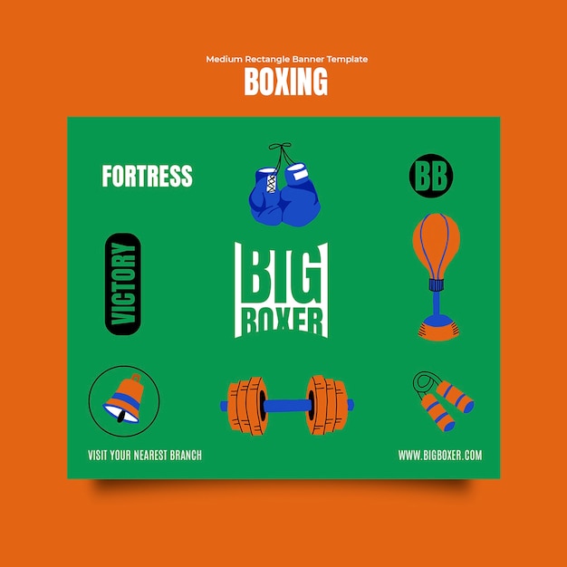 Gratis PSD boksing mal design