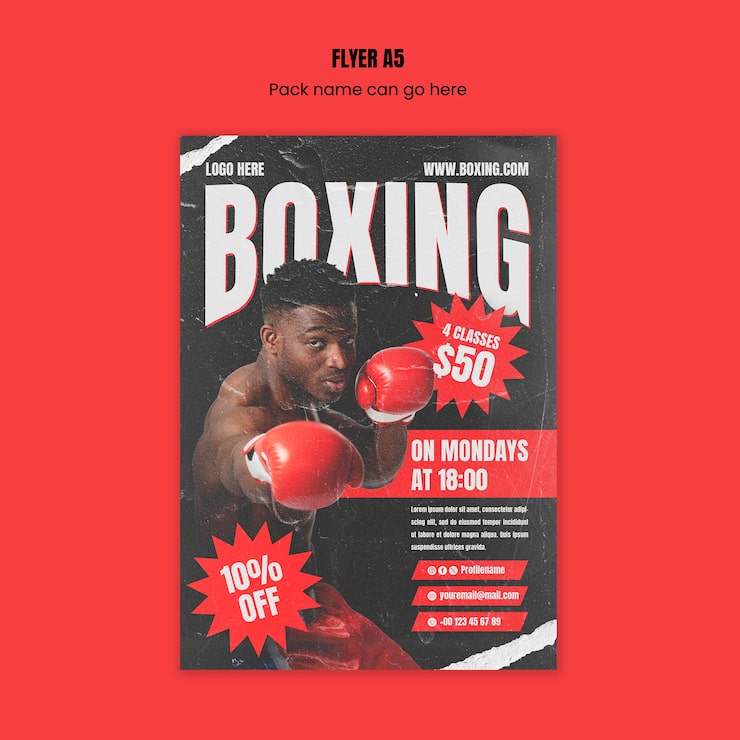 Gratis PSD boxningsklubbsmall