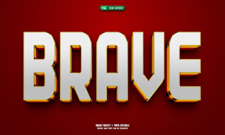 Gratis PSD brave 3d redigerbar teksteffekt