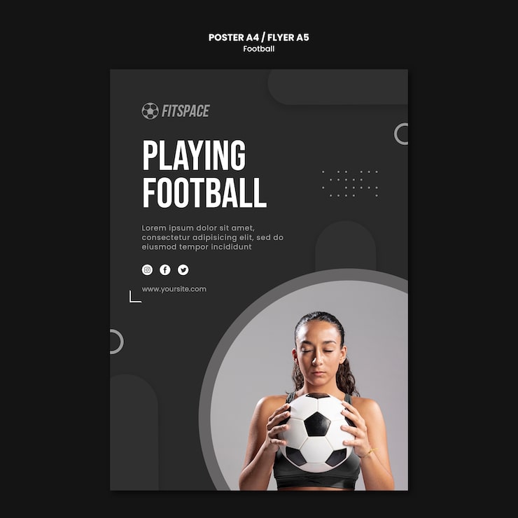 Gratis PSD brochureskabelon til fodboldannonce