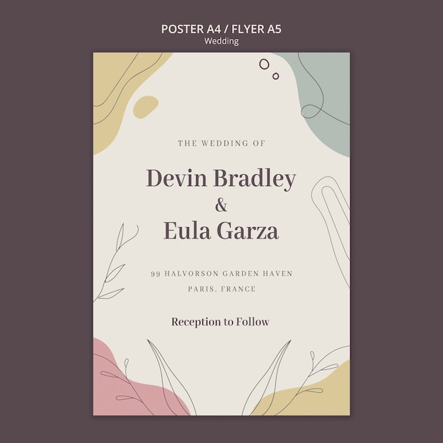 Gratis PSD bröllops-flyer mall