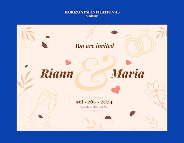 Gratis PSD bröllopsmall design