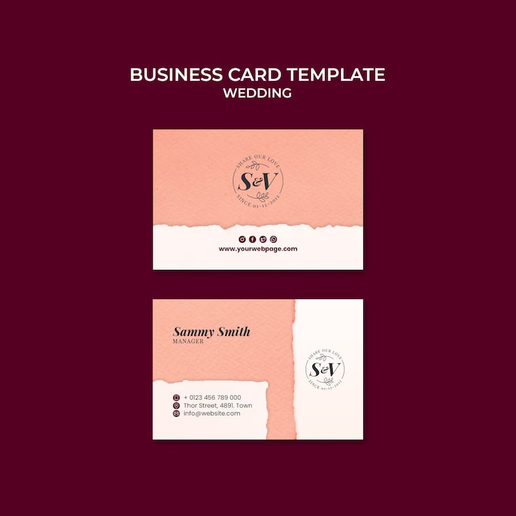 Gratis PSD bröllopsmall med platt design