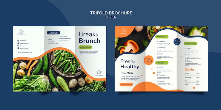 Gratis PSD brunch tema til brochureskabelon koncept