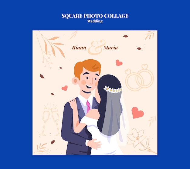 Gratis PSD bryllupsmaldesign