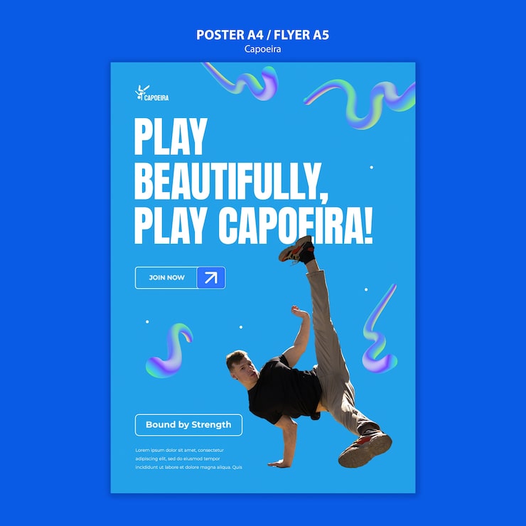Gratis PSD capoeira sport affischmall