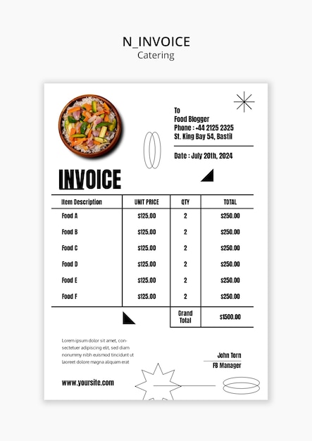 Gratis PSD catering template design