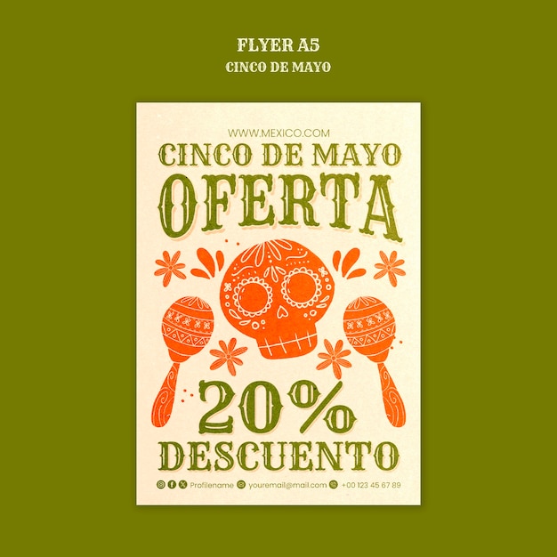 Gratis PSD cinco de mayo-fejring posterskabelon