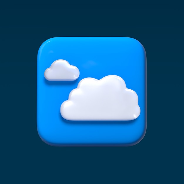 Gratis PSD cloud app ikon 3d rendering