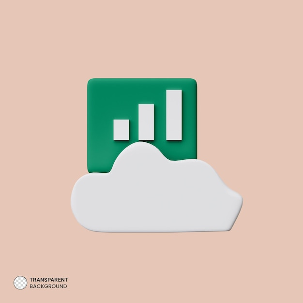 Gratis PSD cloud server administrationsikon isoleret 3d render illustration