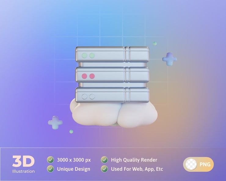 Gratis PSD cloud storage server 3d illustration