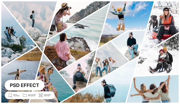 Gratis PSD collage rutnät effekt overlay