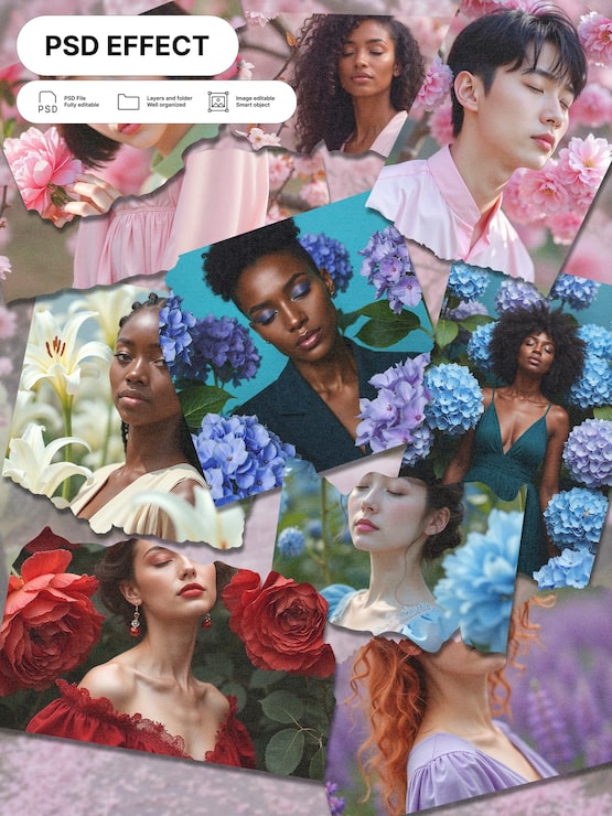 Gratis PSD collagegitter med teksteffekt