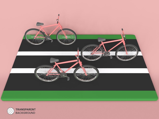 Gratis PSD cykel-ikon isoleret 3d-rendering illustration