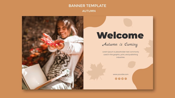Gratis PSD design af efterårsbanner skabelon