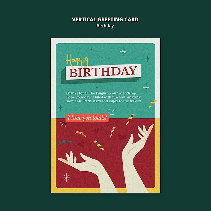 Gratis PSD design af fødselsdagsskabelon
