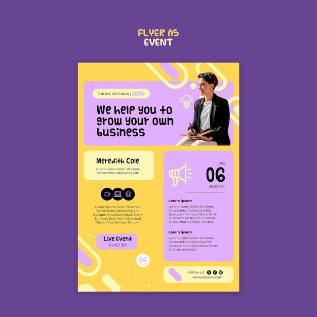 Gratis PSD design af skabelon til digital eventflyer