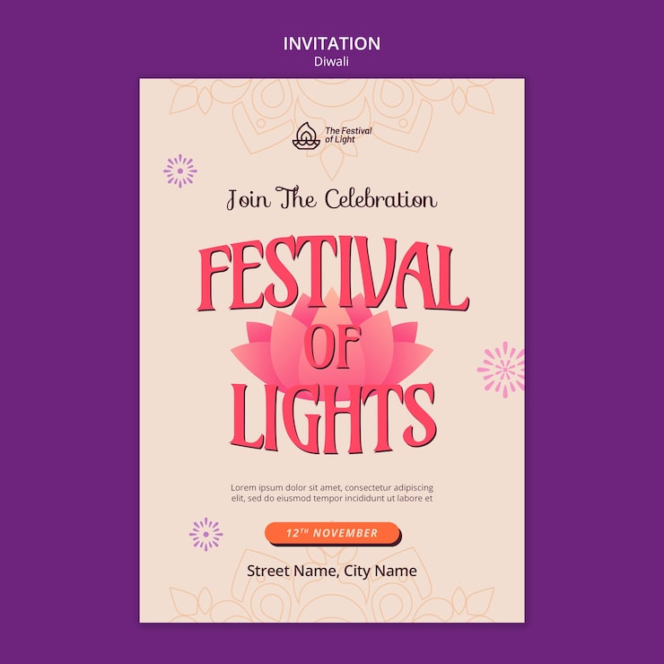 Gratis PSD diwali skabelondesign