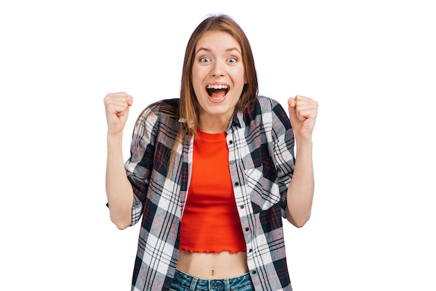 Gratis PSD ekspressiv kvinde gestikulerer