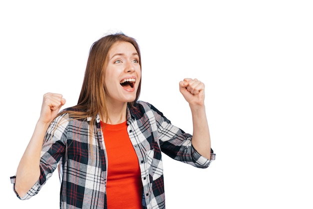 Gratis PSD ekspressiv kvinde gestikulerer