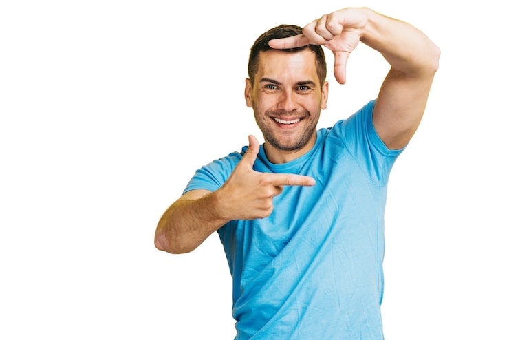 Gratis PSD ekspressiv mand gestikulerer