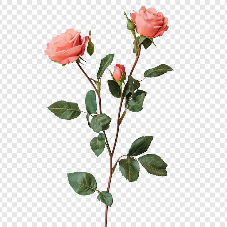 Gratis PSD elegant ferskenfarget rosegren