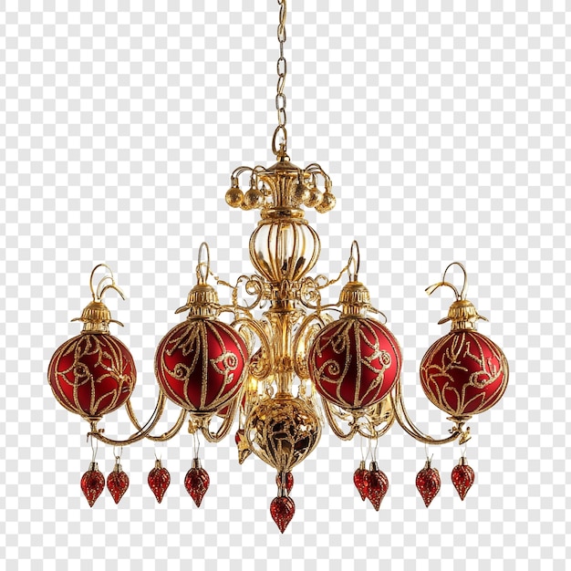 Gratis PSD elegant rød og guld julelysekrone