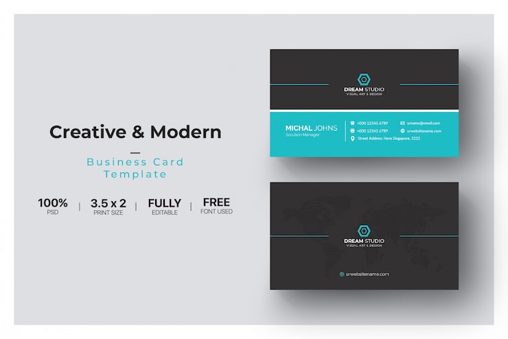 Gratis PSD elegant visitkort