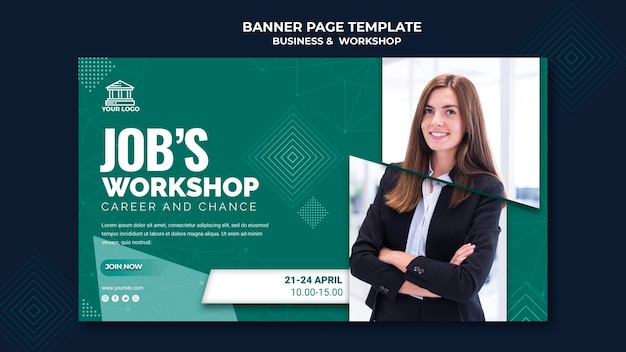 Gratis PSD erhvervs- & workshop-banner-skabelon