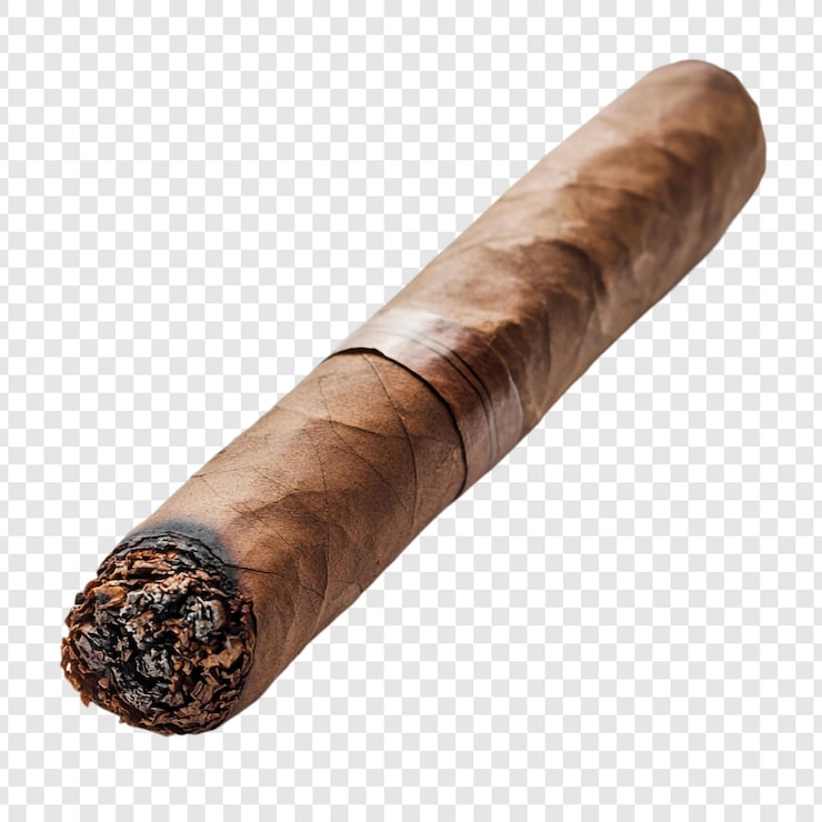 Gratis PSD et nærbillede af en delvist røget cigar