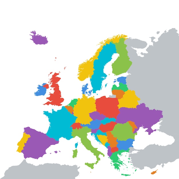 Gratis PSD europa kort isoleret