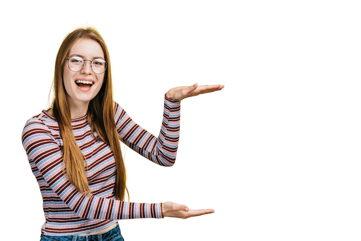 Gratis PSD expressiv kvinna som gestikulerar