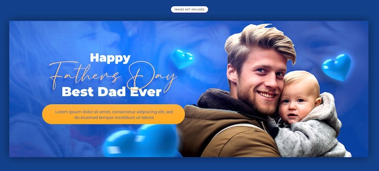 Gratis PSD facebook-coverbannerskabelon til glædelig fars dag