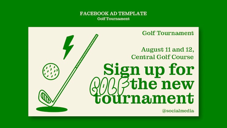 Gratis PSD facebook-mal for golfturnering
