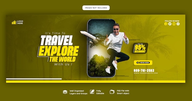 Gratis PSD facebook-mal for reise og turisme
