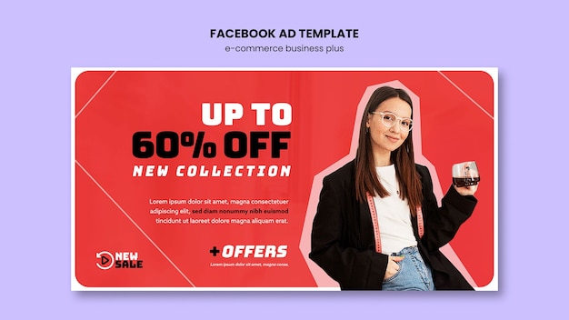 Gratis PSD facebook-mall för e-handelsrabatter