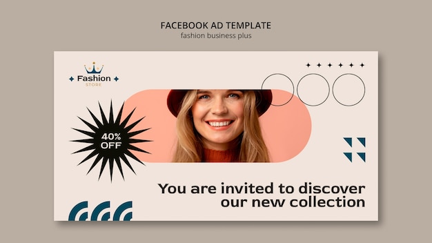 Gratis PSD facebook-mall för modeföretag i platt design