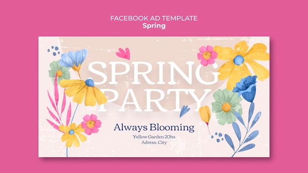 Gratis PSD facebook-mall för vårfirande